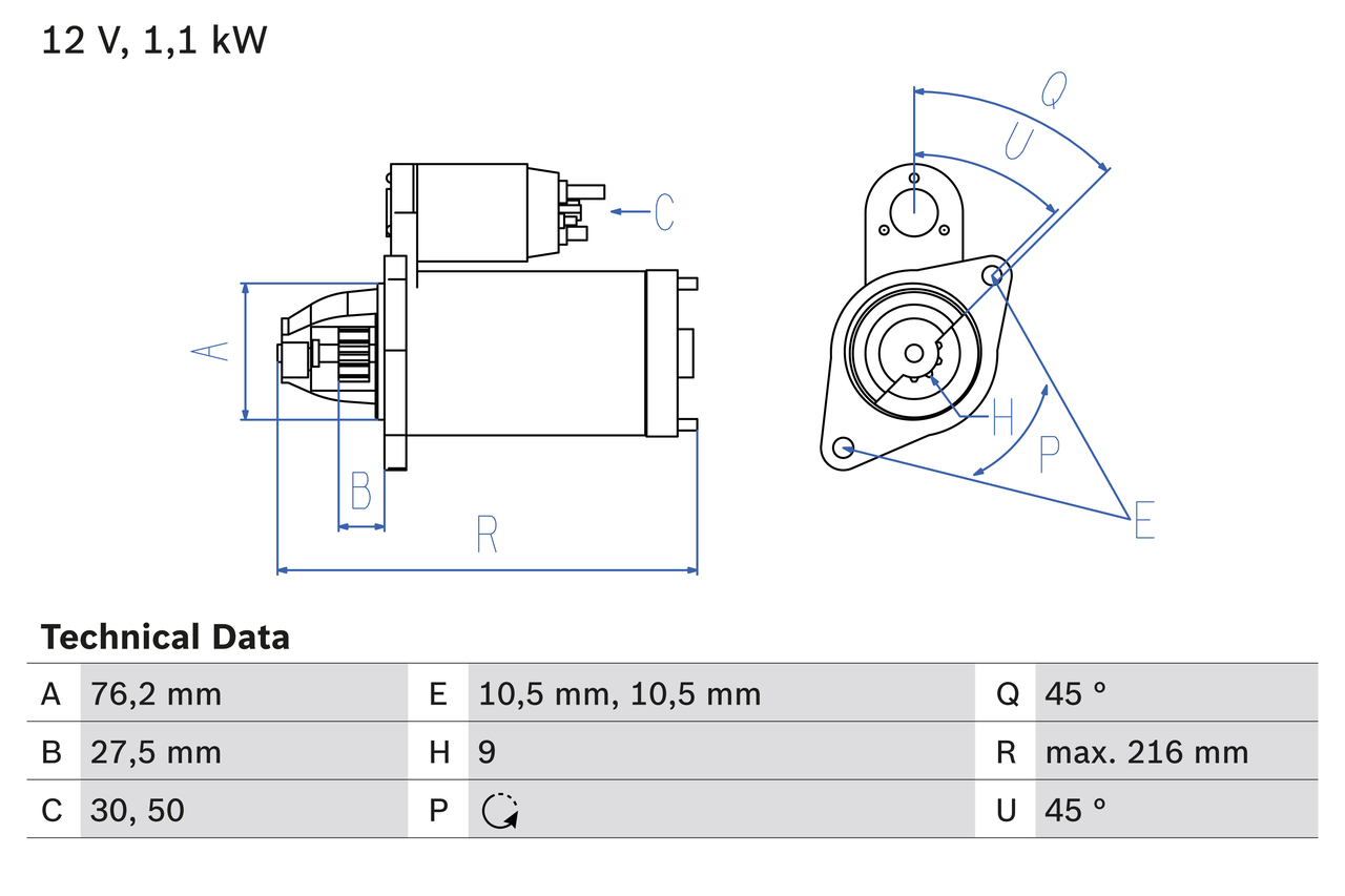 starter 0 986 018 110 BOSCH