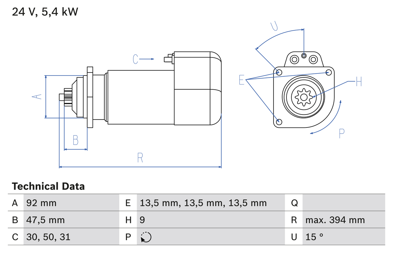 Starter 0 986 019 000 BOSCH