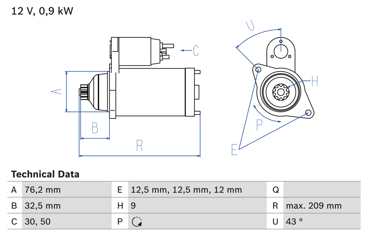 starter 0 986 019 890 BOSCH