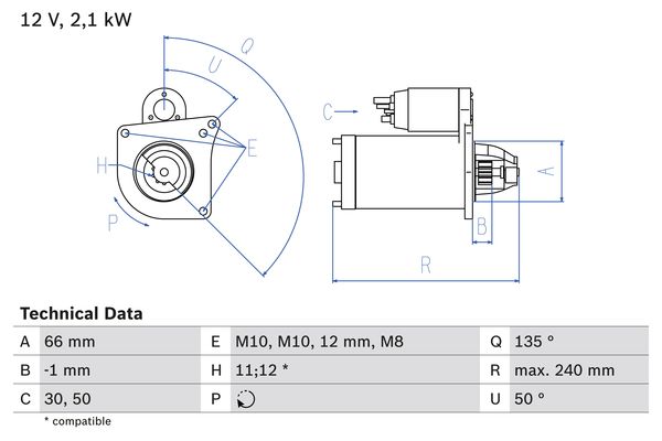 Starter 0 986 020 131 BOSCH