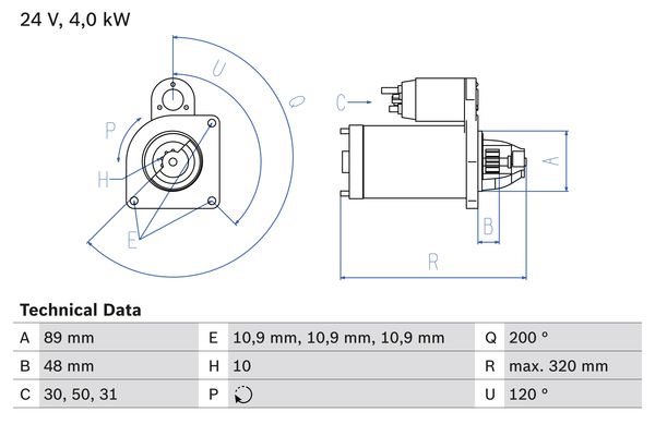 Starter 0 986 020 170 BOSCH