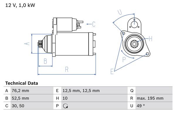 Starter 0 986 020 220 BOSCH