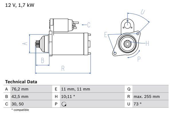 Starter 0 986 020 280 BOSCH