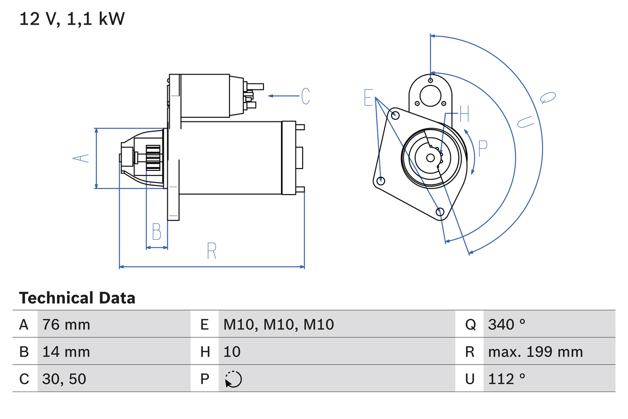 Starter 0 986 020 900 BOSCH