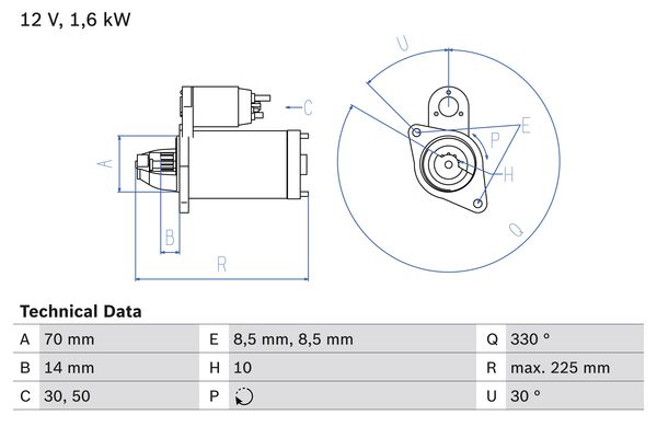 Starter 0 986 021 260 BOSCH