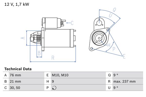 Starter 0 986 021 980 BOSCH