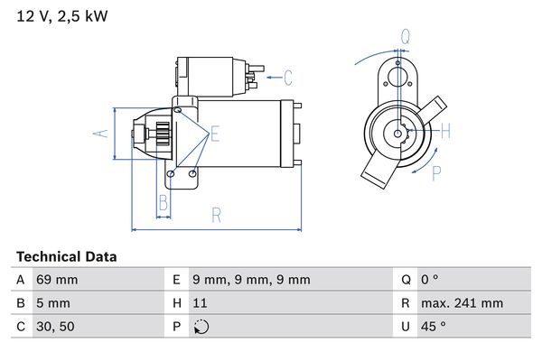 Starter 0 986 022 020 BOSCH