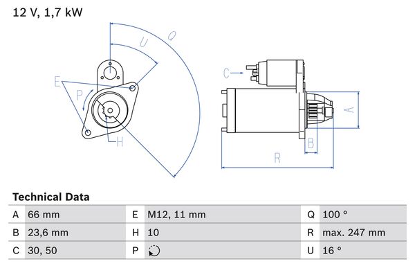 Starter 0 986 024 030 BOSCH