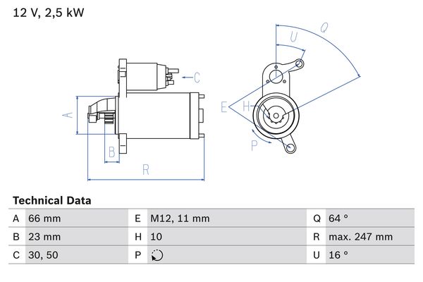 Starter 0 986 024 040 BOSCH