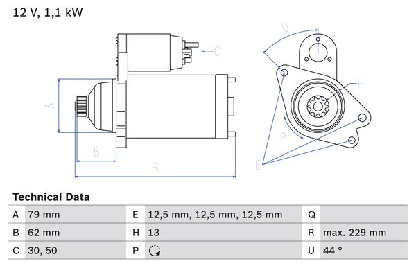 Starter 0 986 029 110 BOSCH