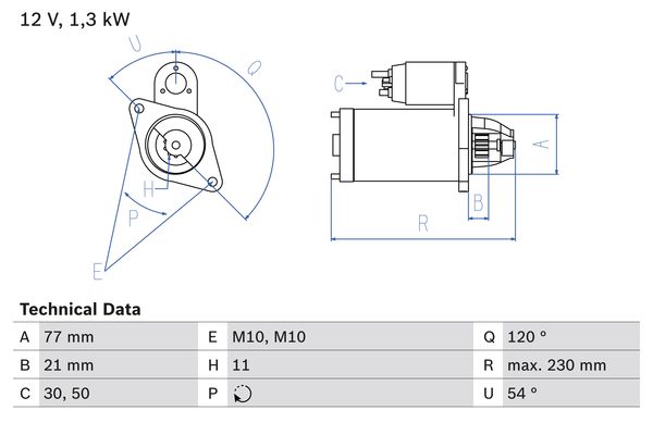 Starter 0 986 029 130 BOSCH