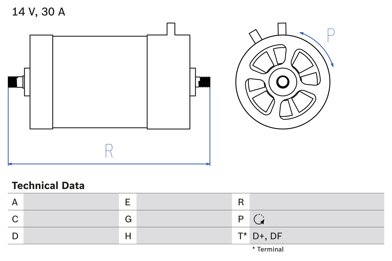 Generator / Alternator 0 986 030 050 BOSCH