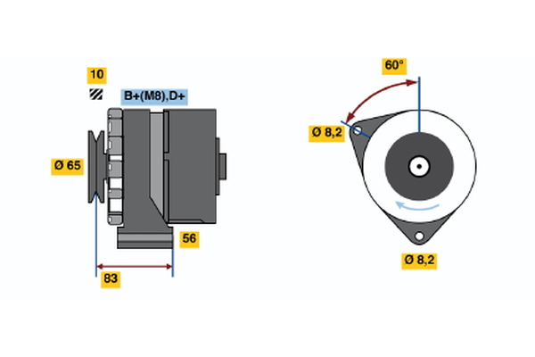Generator / Alternator 0 986 030 540 BOSCH