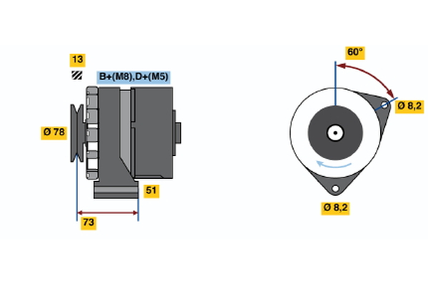 Generator / Alternator 0 986 030 670 BOSCH