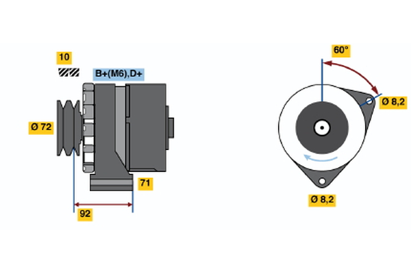 Generator / Alternator 0 986 030 730 BOSCH