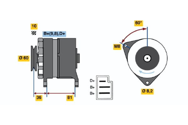 Generator / Alternator 0 986 033 220 BOSCH
