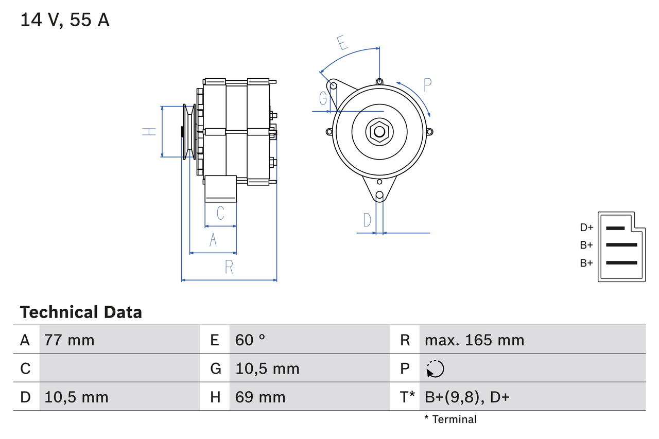 Generator / Alternator 0 986 031 400 BOSCH