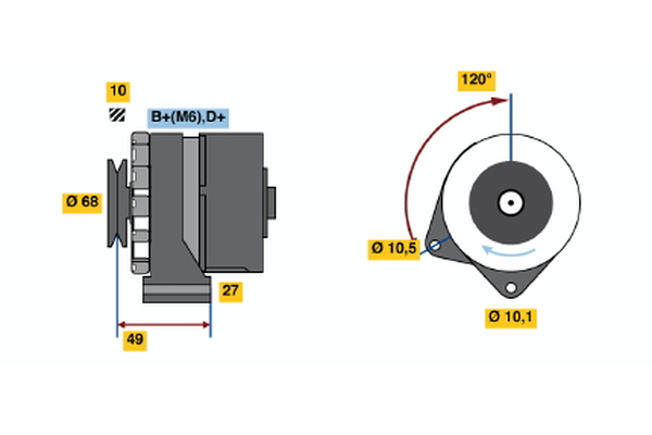 Generator / Alternator 0 986 031 460 BOSCH