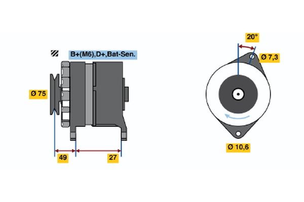Generator / Alternator 0 986 031 641 BOSCH