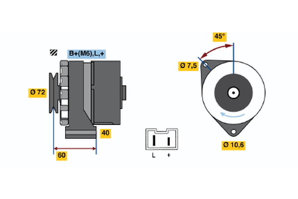 Generator / Alternator 0 986 032 061 BOSCH