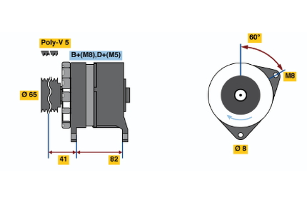 Generator / Alternator 0 986 033 130 BOSCH