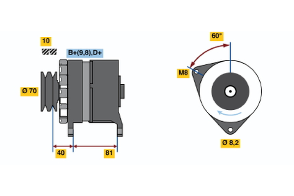 Generator / Alternator 0 986 033 240 BOSCH