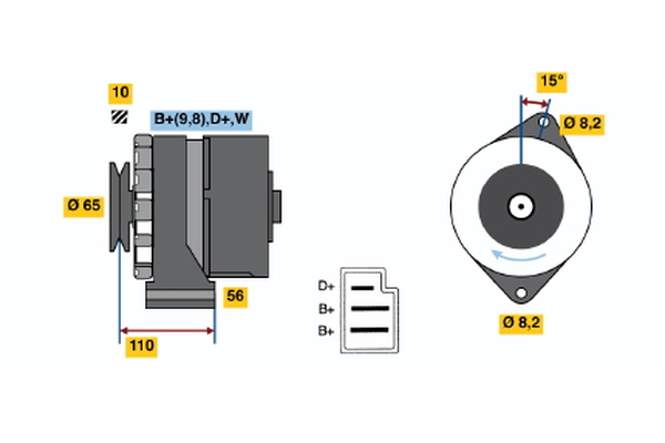 Generator / Alternator 0 986 033 350 BOSCH