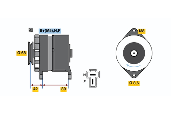 Generator / Alternator 0 986 033 481 BOSCH