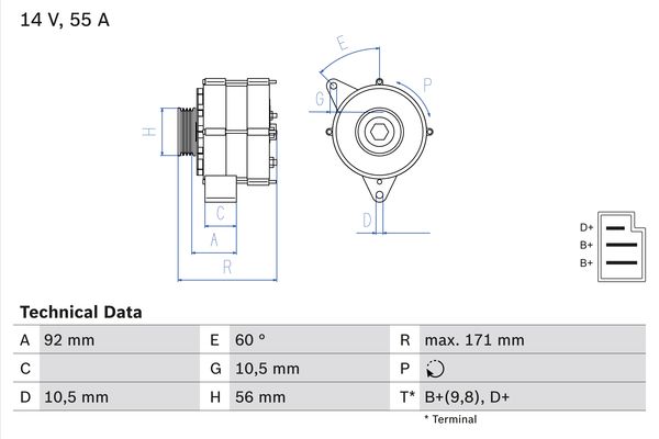 Generator / Alternator 0 986 033 740 BOSCH