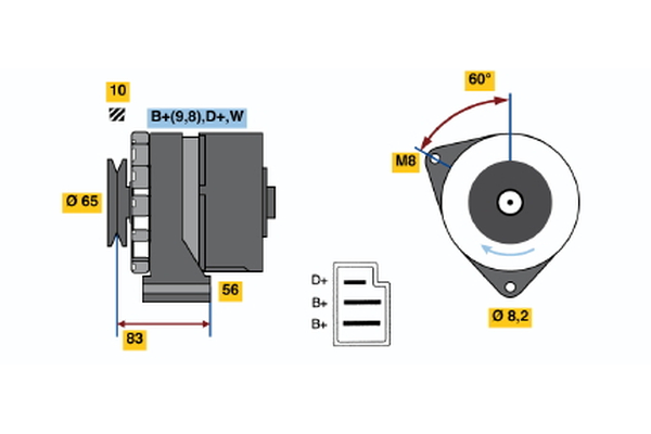 Generator / Alternator 0 986 033 870 BOSCH