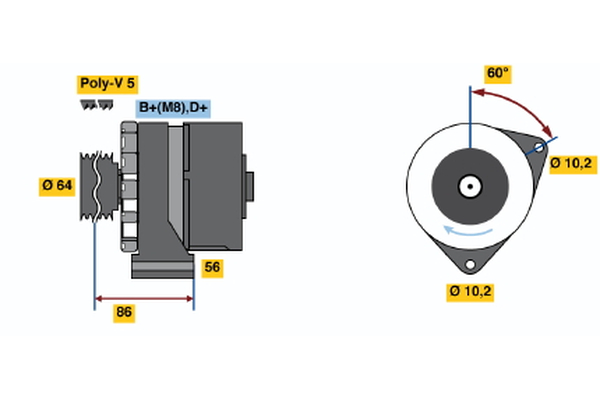 Generator / Alternator 0 986 033 910 BOSCH
