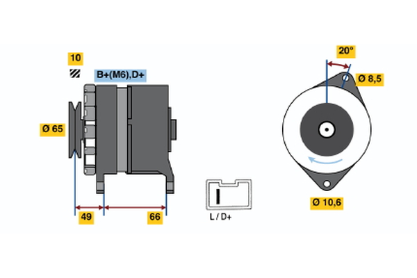 Generator / Alternator 0 986 033 980 BOSCH