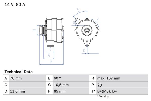 Generator / Alternator 0 986 034 120 BOSCH