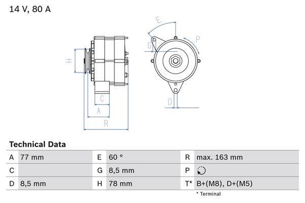 Generator / Alternator 0 986 034 170 BOSCH