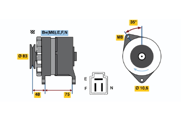 Generator / Alternator 0 986 034 341 BOSCH