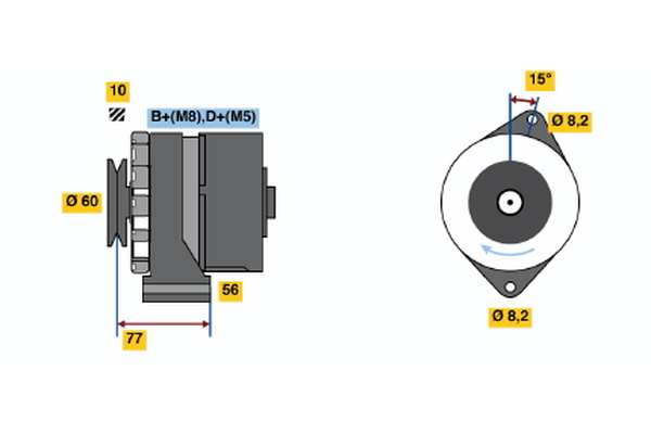 Generator / Alternator 0 986 034 550 BOSCH
