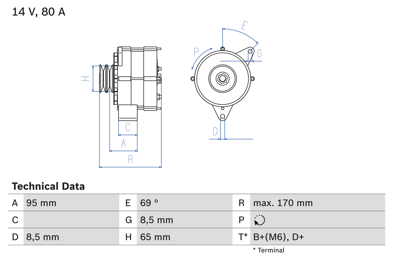 Generator / Alternator 0 986 034 710 BOSCH