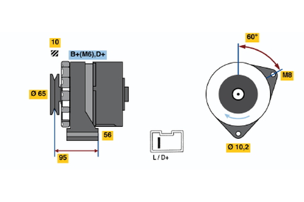 Generator / Alternator 0 986 036 891 BOSCH