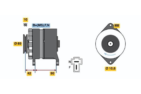 Generator / Alternator 0 986 035 391 BOSCH