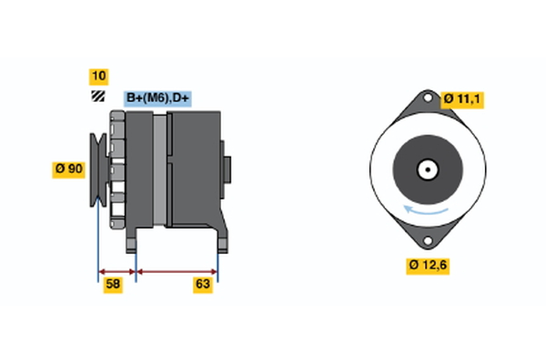 Generator / Alternator 0 986 035 630 BOSCH
