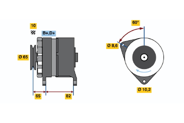 Generator / Alternator 0 986 035 670 BOSCH