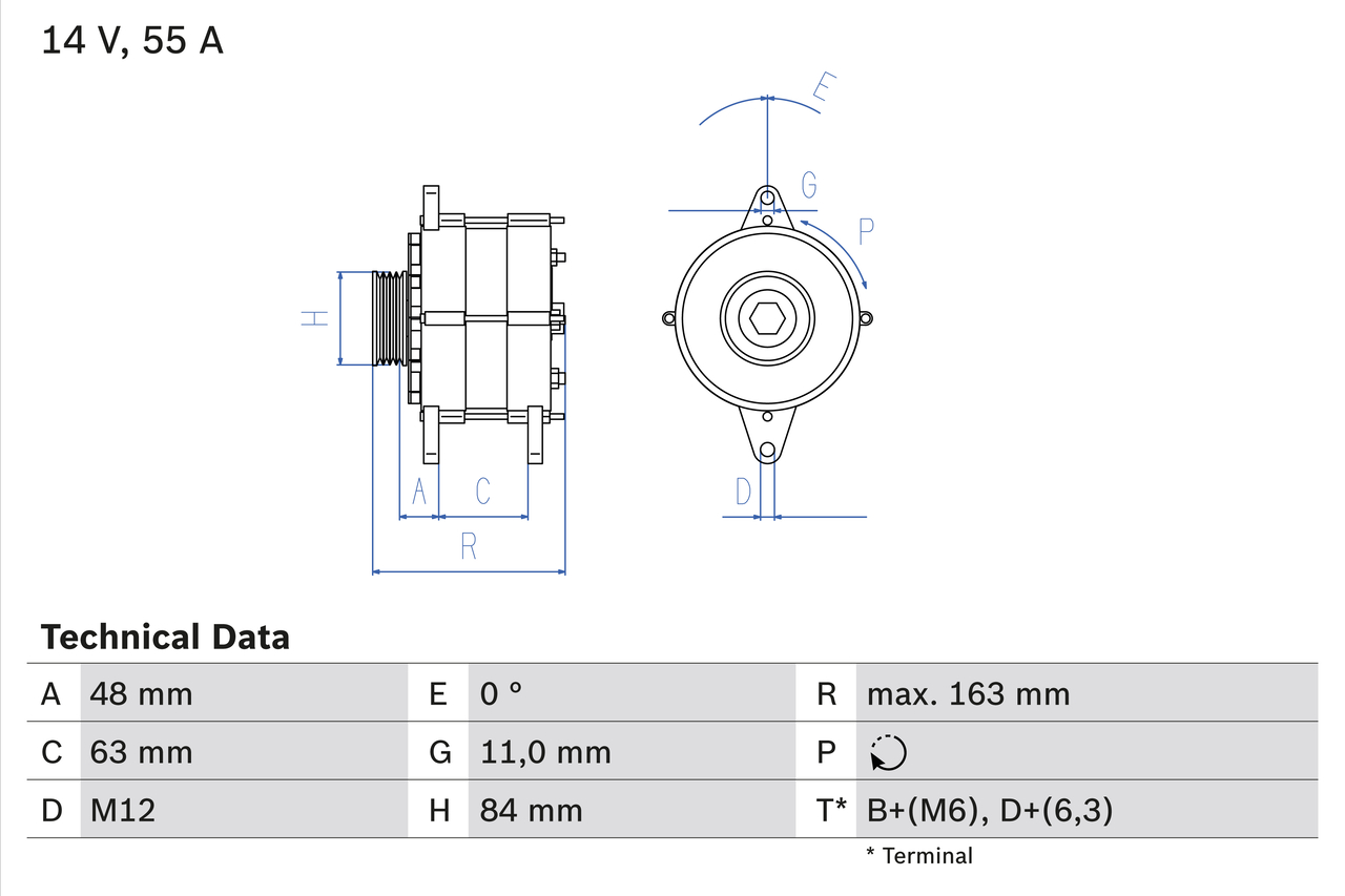Generator / Alternator 0 986 035 760 BOSCH