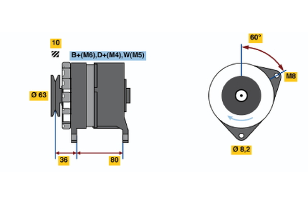 Generator / Alternator 0 986 036 041 BOSCH