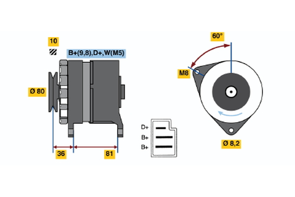 Generator / Alternator 0 986 036 110 BOSCH
