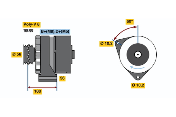 Generator / Alternator 0 986 036 370 BOSCH