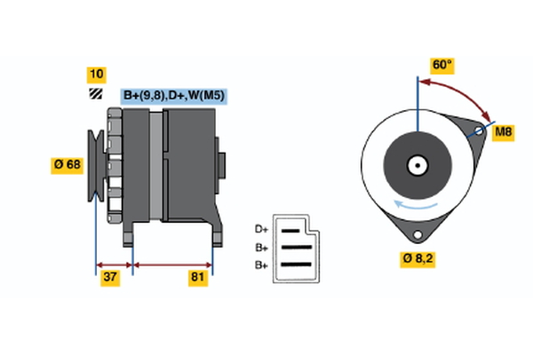 Generator / Alternator 0 986 036 561 BOSCH