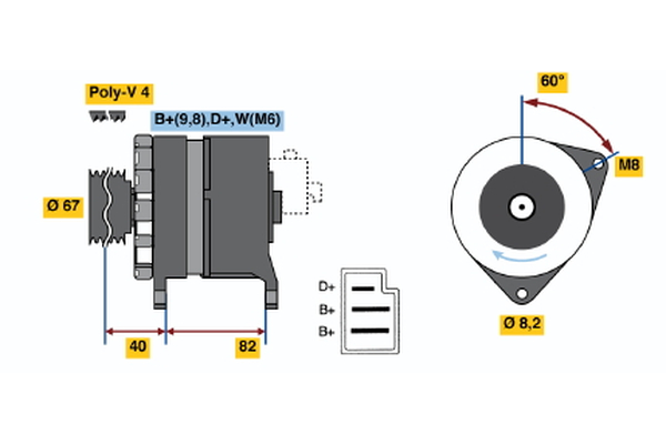 Generator / Alternator 0 986 036 581 BOSCH