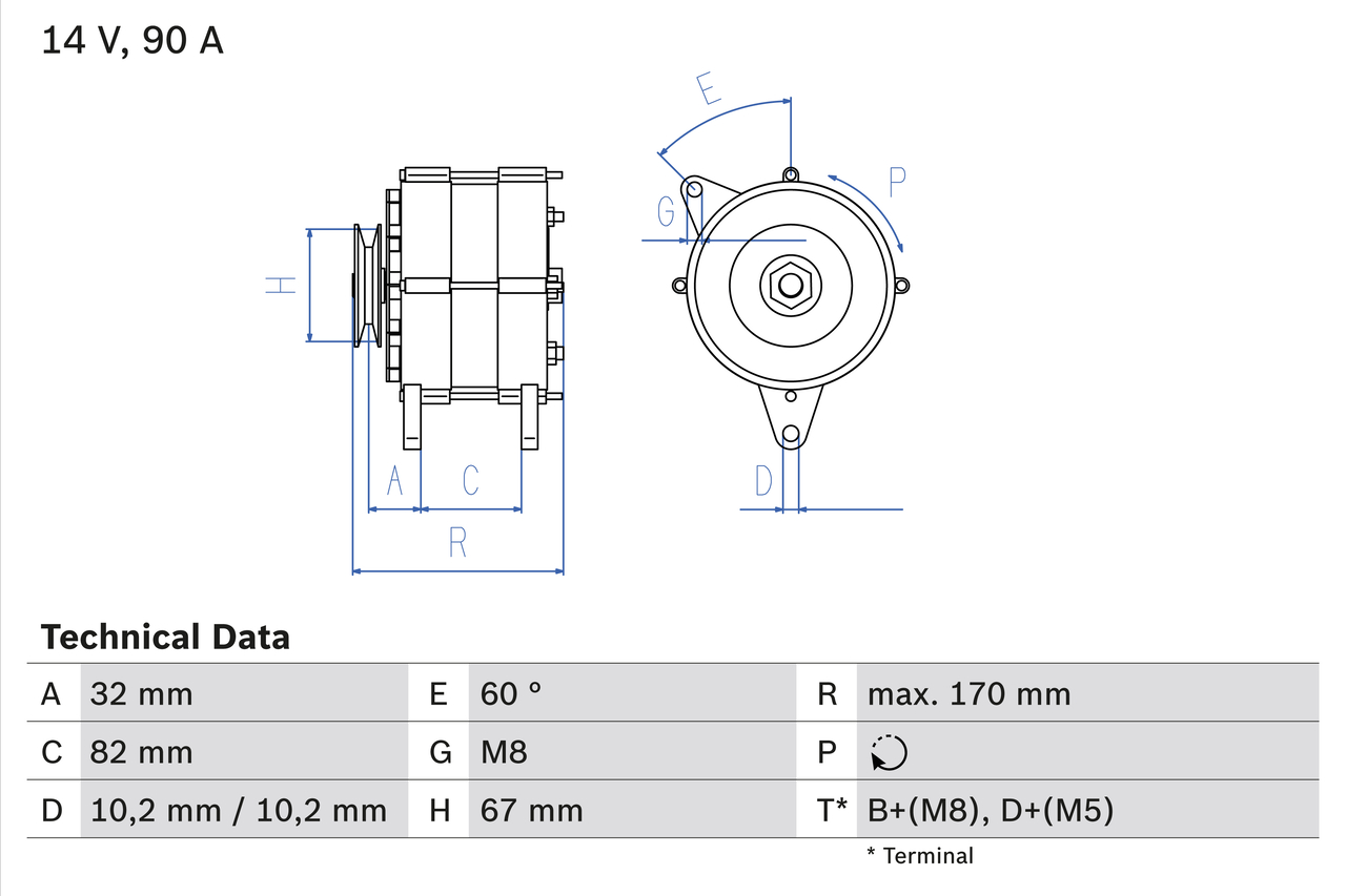 Generator / Alternator 0 986 036 660 BOSCH
