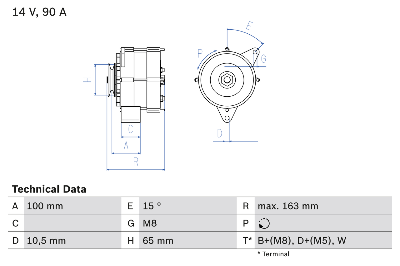 Generator / Alternator 0 986 036 790 BOSCH