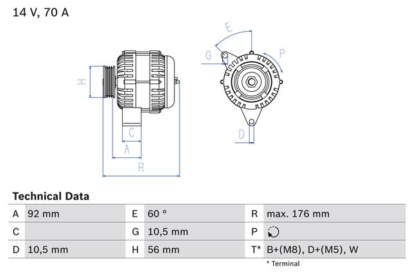 Generator / Alternator 0 986 036 820 BOSCH